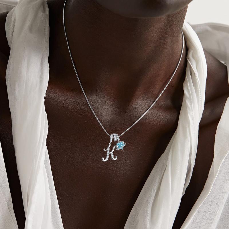 Art Design Letter Necklace, Hypoallergenic, Adjustable Size
