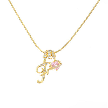 Art Design Letter Necklace, Hypoallergenic, Adjustable Size