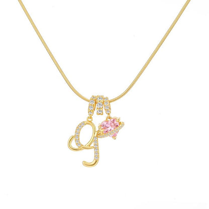 Art Design Letter Necklace, Hypoallergenic, Adjustable Size