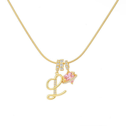 Art Design Letter Necklace, Hypoallergenic, Adjustable Size