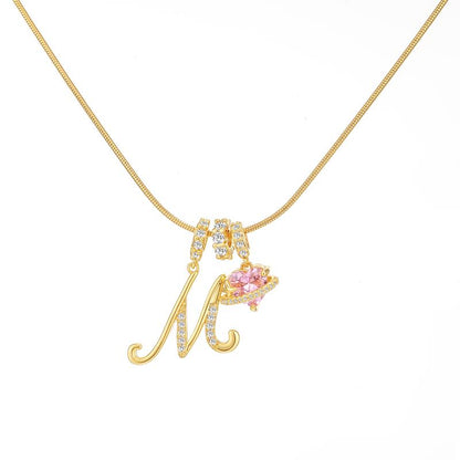 Art Design Letter Necklace, Hypoallergenic, Adjustable Size