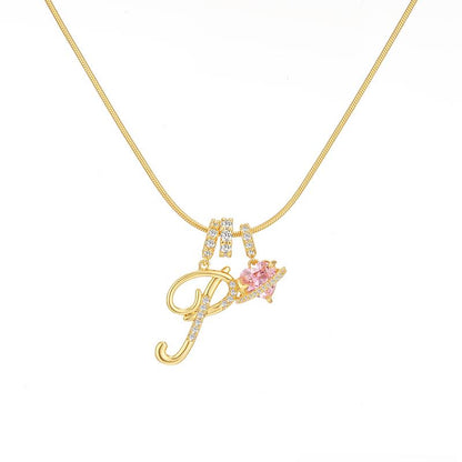 Art Design Letter Necklace, Hypoallergenic, Adjustable Size