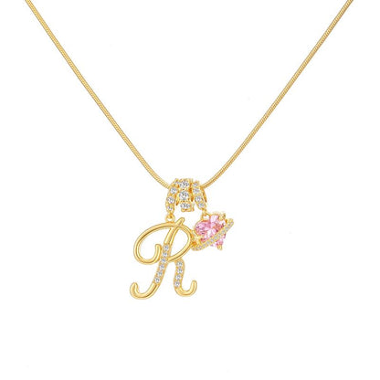 Art Design Letter Necklace, Hypoallergenic, Adjustable Size