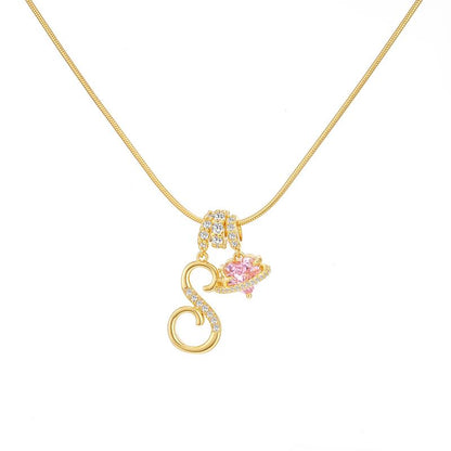 Art Design Letter Necklace, Hypoallergenic, Adjustable Size