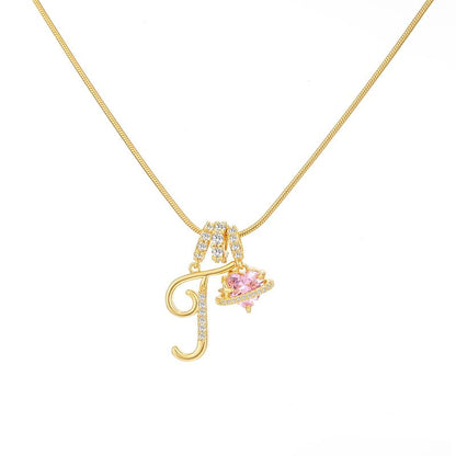 Art Design Letter Necklace, Hypoallergenic, Adjustable Size
